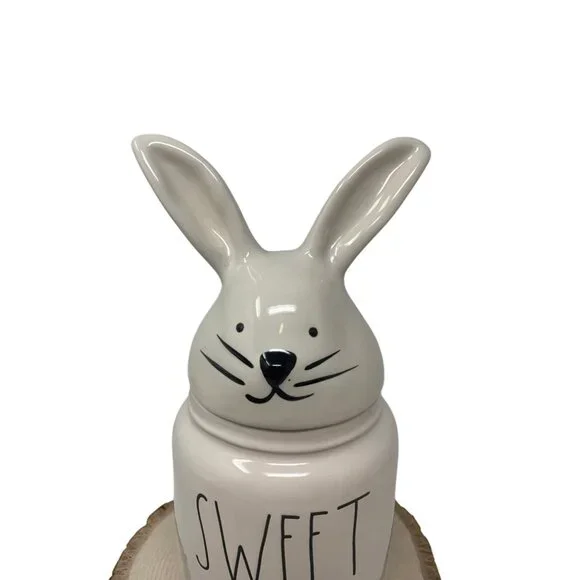 Rae Dunn SWEET HEART Bunny Canister Easter Bunny Spring Easter Baby Small Jar - Picture 3 of 11
